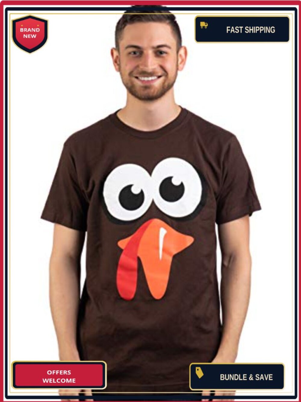 Unisex Christmas Costume Tee Funny Holiday Novelty T-Shirt Crew Neck